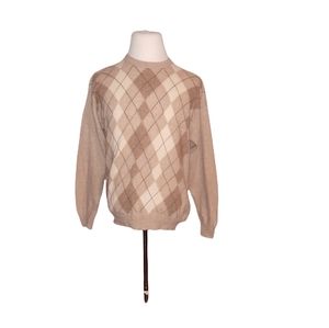 Luomo M Sweater Wool Cream Tan Mens Made In Italy.
